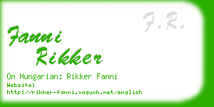 fanni rikker business card